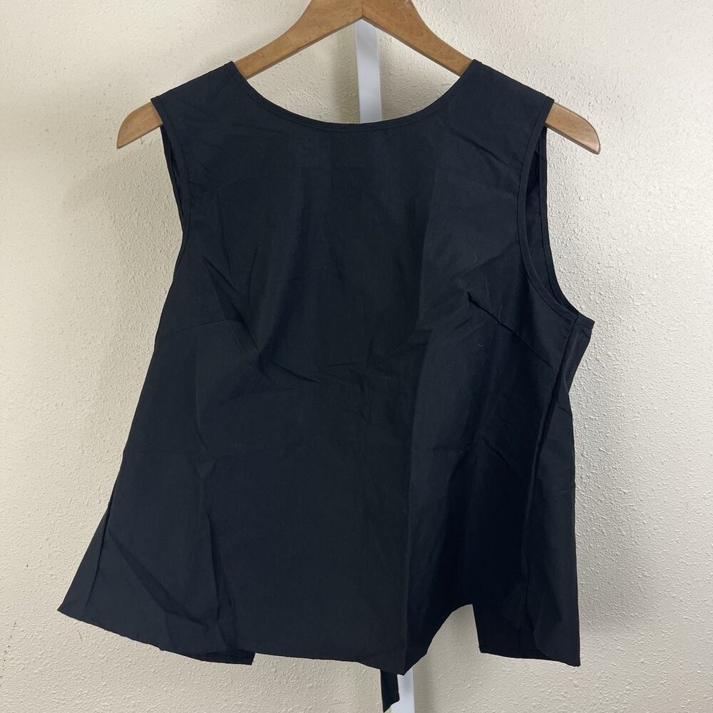 NWT Floerns Back Tie Bow Top Womens XL Black - Picture 2 of 6